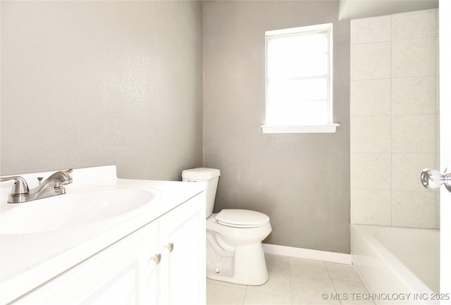 10046 E 29th St, Tulsa, OK 74129 - bathroom with vanity, tile patterned flooring, and washtub / shower combination