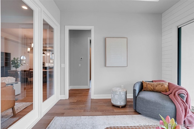 9613 E 119th Ct S, Bixby, OK 74008 - living area with wood finished floors, recessed lighting, and french doors