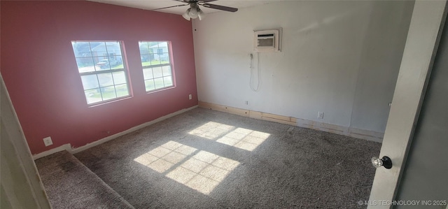 3315 S 116th E Pl, Tulsa, OK 74146 - carpeted empty room with ceiling fan and a wall mounted AC