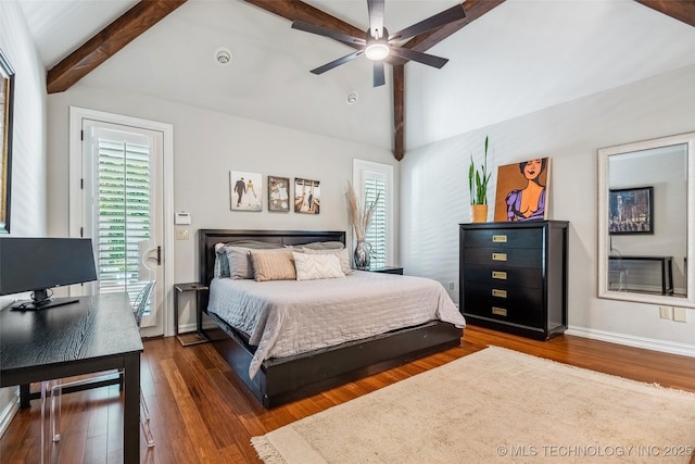 1536 E 35th Pl, Tulsa, OK 74105 - bedroom featuring wood finished floors, ceiling fan, and access to outside