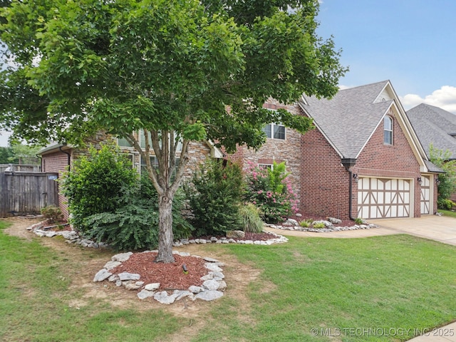12225 S Glen Ct, Jenks, OK 74037 - view of front of home with brick siding, concrete driveway, a shingled roof, and an attached garage