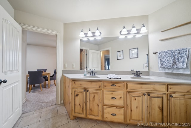 12225 S Glen Ct, Jenks, OK 74037 - full bathroom with double vanity and tile patterned floors