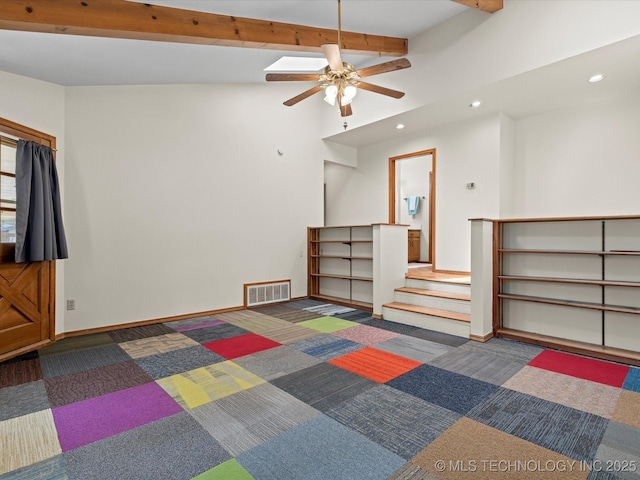 3321 Woodland Rd, Bartlesville, OK 74006 - interior space featuring recessed lighting, carpet floors, and ceiling fan