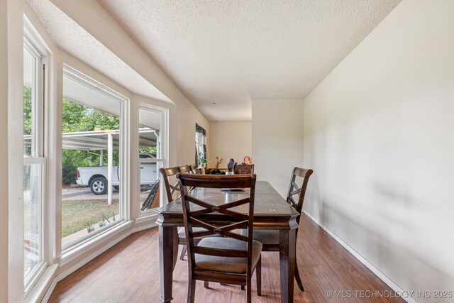 13201 W 86th St S, Sapulpa, OK 74066 - dining room with wood finished floors and a textured ceiling
