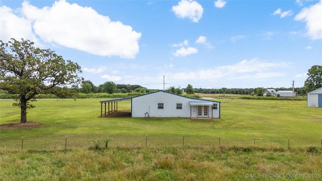 17652 S Hickory St, Sapulpa, OK 74066 - view of outdoor structure with french doors and a view of rural / pastoral area