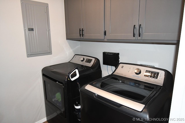 401 N Ash St, Sallisaw, OK 74955 - washroom with electric panel, independent washer and dryer, and cabinet space