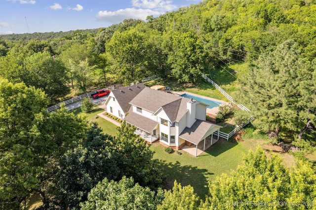 19585 Cottrell Dr, Claremore, OK 74019 - view from above of property featuring a heavily wooded area