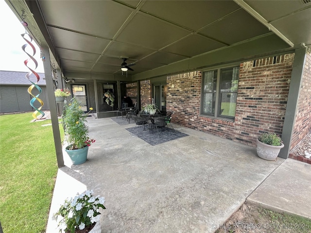 2807 Irving St, Muskogee, OK 74403 - view of patio / terrace featuring ceiling fan