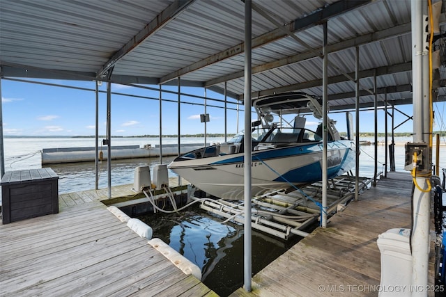 56901 E Walnut, Monkey Island, OK 74331 - dock featuring boat lift and a water view