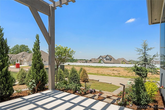 7221 E Norman St, Broken Arrow, OK 74014 - view of patio / terrace featuring a residential view and a pergola