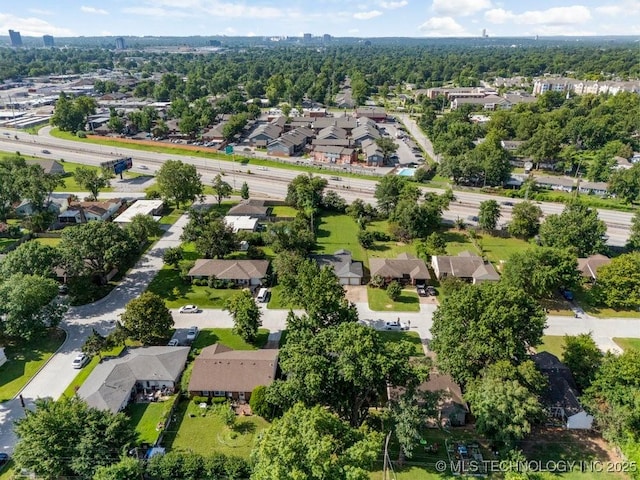 4331 E 28th St, Tulsa, OK 74114 - aerial view of property and surrounding area with nearby suburban area