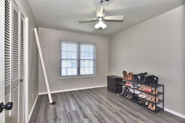 11003 E 27th St, Tulsa, OK 74129 - office featuring wood finished floors and a ceiling fan