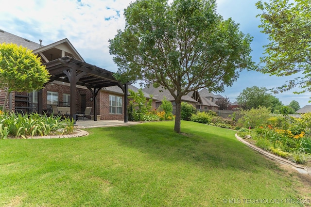 9314 N 96th E Ave, Owasso, OK 74055 - view of yard featuring a pergola and a patio
