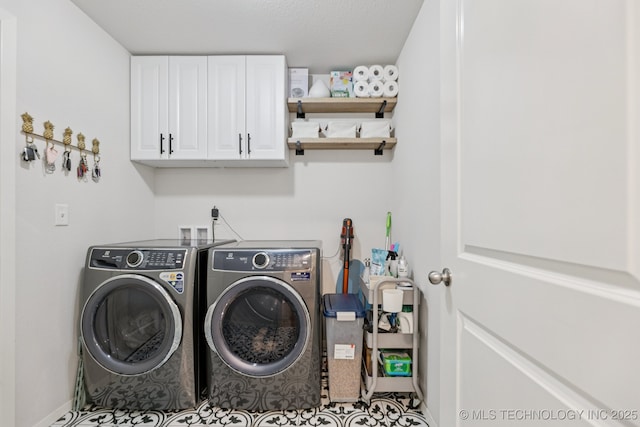 9423 E 132nd Pl S, Bixby, OK 74008 - laundry room featuring separate washer and dryer and cabinet space