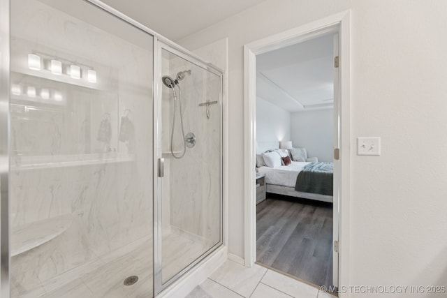 9423 E 132nd Pl S, Bixby, OK 74008 - ensuite bathroom with a marble finish shower and tile patterned floors