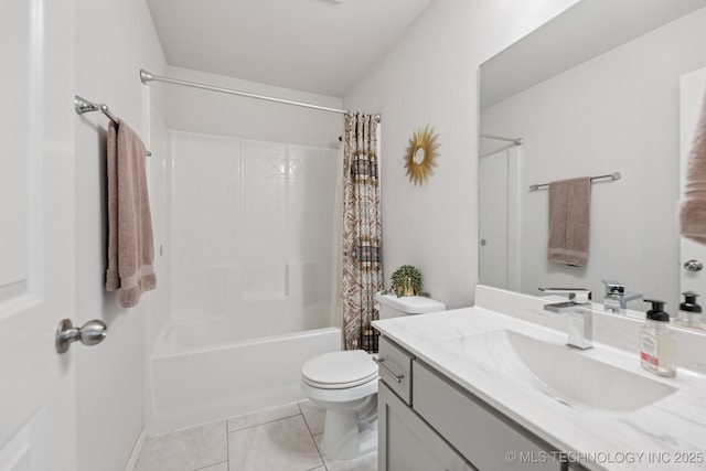 9423 E 132nd Pl S, Bixby, OK 74008 - bathroom with vanity, shower / tub combo, and tile patterned flooring