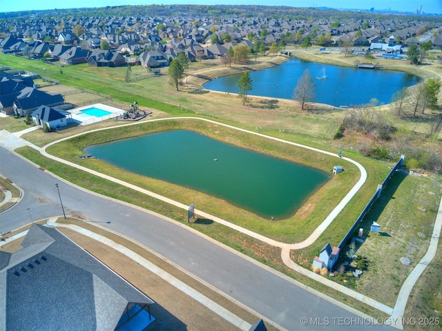 13642 S 21st Pl E, Bixby, OK 74008 - aerial perspective of suburban area featuring a large body of water