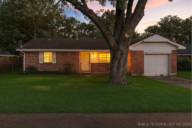 3344 S 120th E Ave, Tulsa, OK 74146 - single story home with driveway, brick siding, and a garage