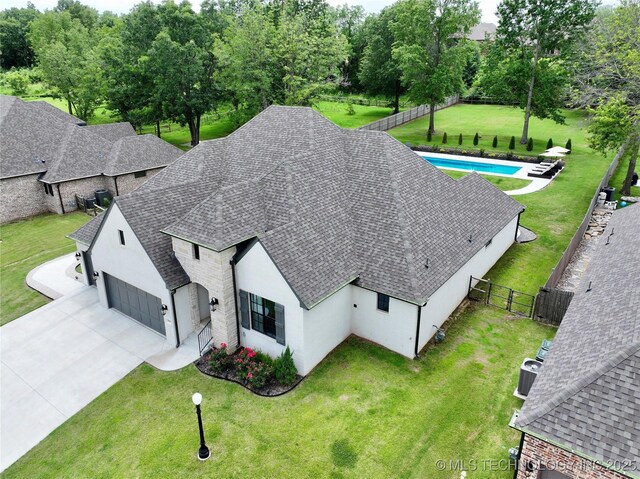 2889 Forest View Dr, Claremore, OK 74017 - aerial view of property and surrounding area featuring a pool area