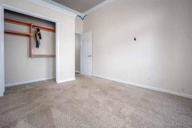 16304 Bandera, Oklahoma City, OK 73013 - unfurnished bedroom with ornamental molding, carpet, and a closet