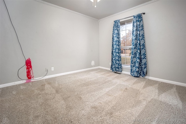 16304 Bandera, Oklahoma City, OK 73013 - spare room with ornamental molding and carpet