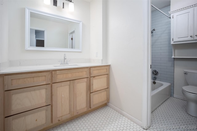 16304 Bandera, Oklahoma City, OK 73013 - full bathroom with vanity, bathing tub / shower combination, and tile patterned floors