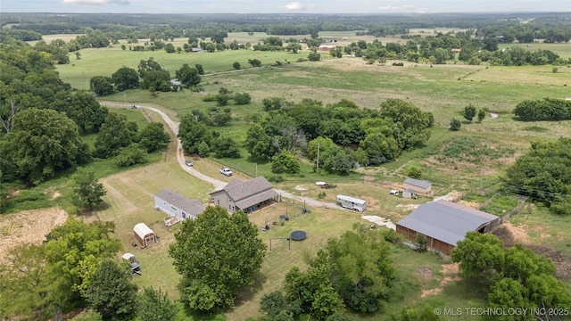 32528 W 261st St S, Bristow, OK 74010 - aerial view of property and surrounding area featuring rural landscape