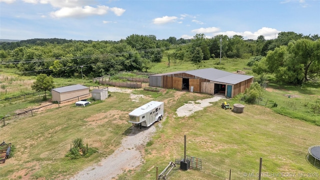 32528 W 261st St S, Bristow, OK 74010 - view of rural area featuring a heavily wooded area