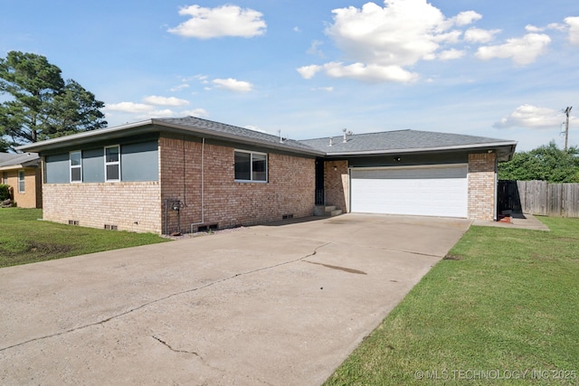 208 N Davis Ave W, Claremore, OK 74017 - view of front of property featuring brick siding, concrete driveway, an attached garage, and crawl space