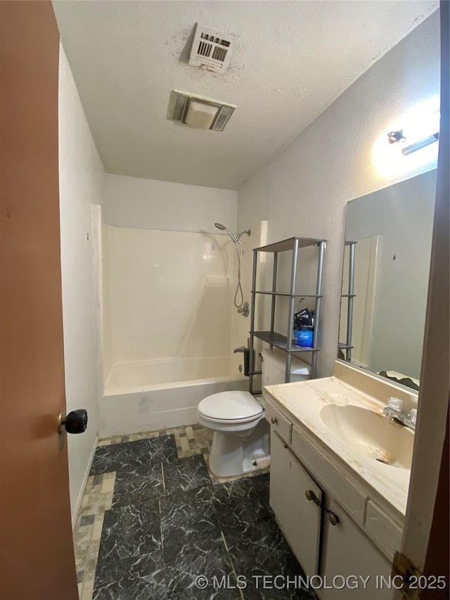 41 G SE, Ardmore, OK 73401 - bathroom with vanity, bathtub / shower combination, and a textured ceiling