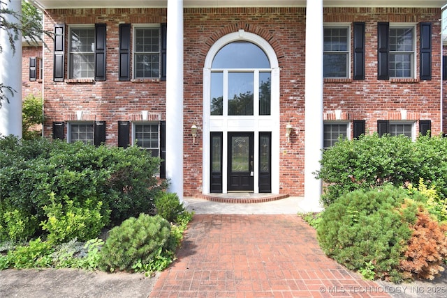 13706 S 18th St, Bixby, OK 74008 - doorway to property with brick siding