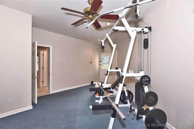 13706 S 18th St, Bixby, OK 74008 - exercise room with a ceiling fan