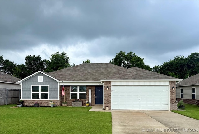 2829 E Quincy St, Broken Arrow, OK 74014 - ranch-style home featuring concrete driveway, brick siding, an attached garage, and roof with shingles