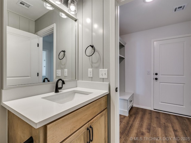 7202 E 132nd St S, Bixby, OK 74008 - bathroom featuring vanity and wood finished floors