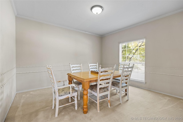 9810 E 96th Pl, Tulsa, OK 74133 - dining space featuring ornamental molding and light colored carpet