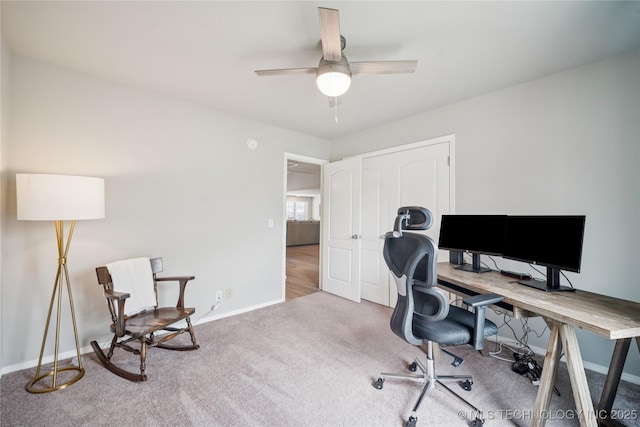 1600 S Ironwood Ave, Broken Arrow, OK 74012 - carpeted office with ceiling fan and baseboards