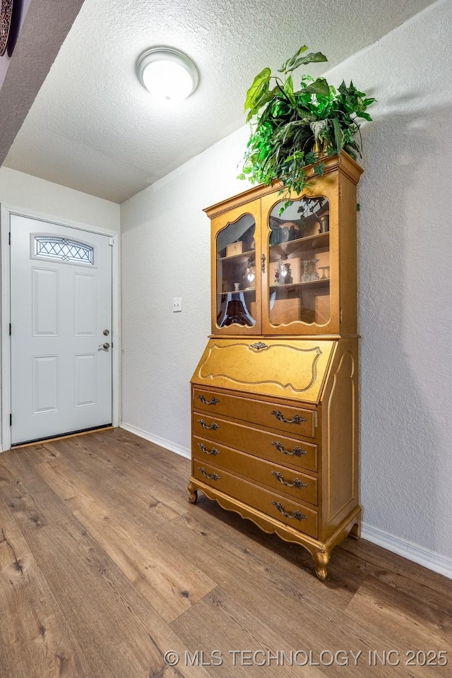 2520 Arlington Blvd, Ada, OK 74820 - entryway featuring wood finished floors and a textured ceiling