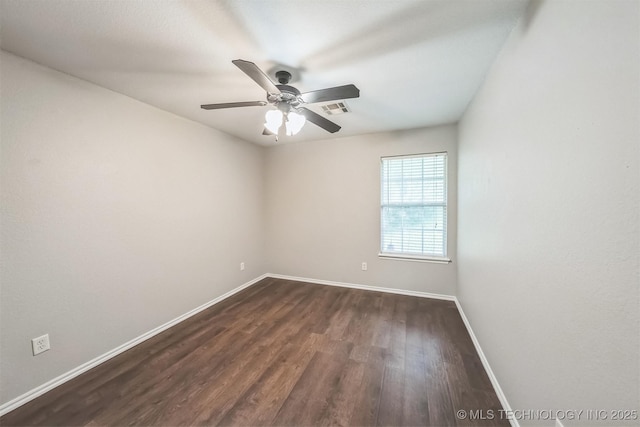 12003 S Tamarack St W, Jenks, OK 74037 - unfurnished room featuring dark wood-style flooring and ceiling fan