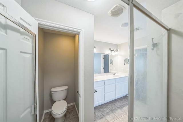 12003 S Tamarack St W, Jenks, OK 74037 - bathroom featuring double vanity, a stall shower, and tile patterned floors