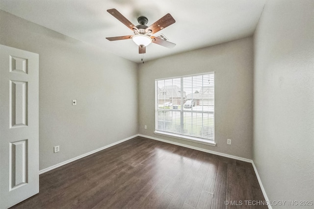 12003 S Tamarack St W, Jenks, OK 74037 - unfurnished room featuring a ceiling fan and dark wood-style floors