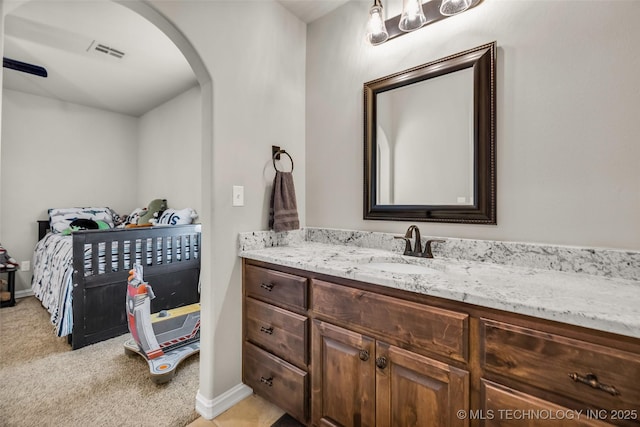 6108 E 95th St, Sperry, OK 74073 - bathroom featuring vanity and baseboards