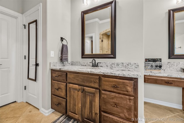 6108 E 95th St, Sperry, OK 74073 - bathroom featuring vanity and tile patterned flooring