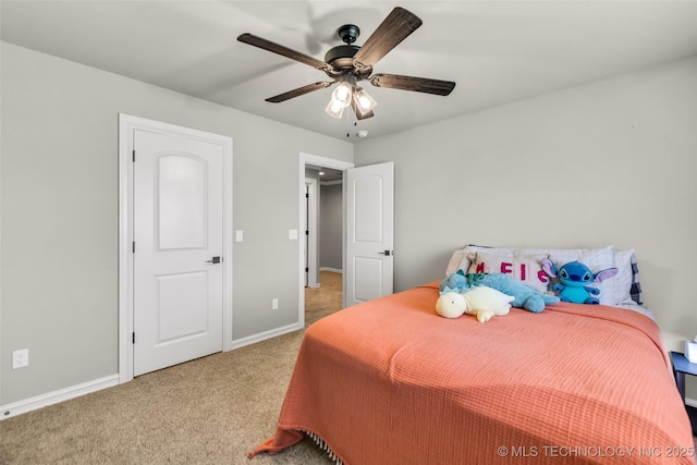 6108 E 95th St, Sperry, OK 74073 - carpeted bedroom with baseboards and ceiling fan