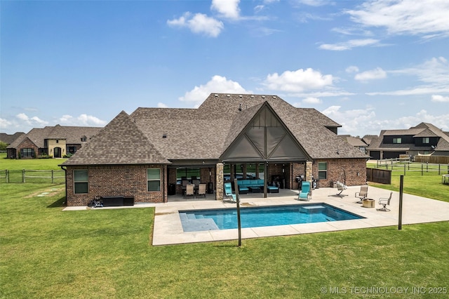 6108 E 95th St, Sperry, OK 74073 - view of pool featuring a patio and an outdoor hangout area