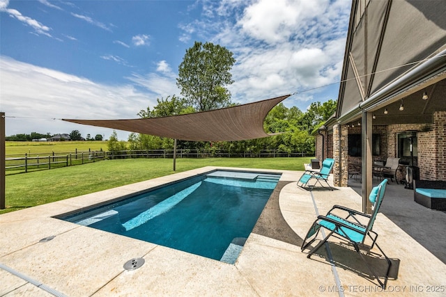 6108 E 95th St, Sperry, OK 74073 - view of swimming pool featuring a fenced backyard and a patio