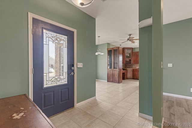 108 W 135th St, Skiatook, OK 74070 - foyer entrance with light tile patterned flooring and ceiling fan