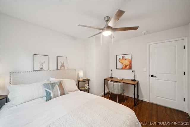 3919 S Detroit Ave, Tulsa, OK 74105 - bedroom featuring wood finished floors and ceiling fan