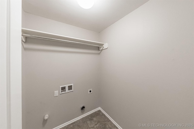 17409 E 44th St S, Tulsa, OK 74134 - washroom with washer hookup, electric dryer hookup, and dark tile patterned floors