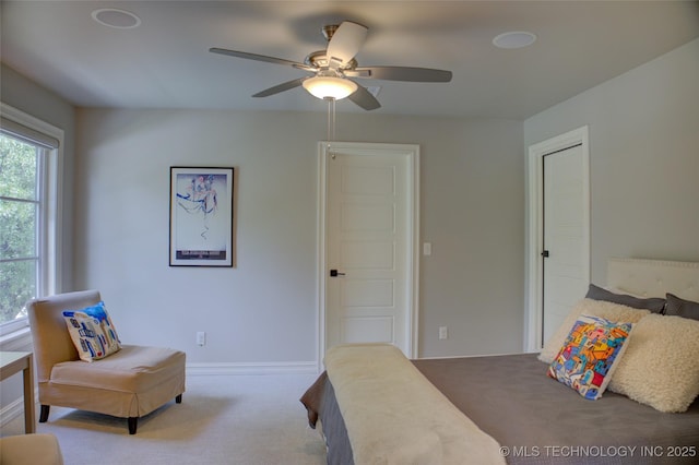 4401 S Yellow Pine Ave, Broken Arrow, OK 74011 - carpeted bedroom with a ceiling fan