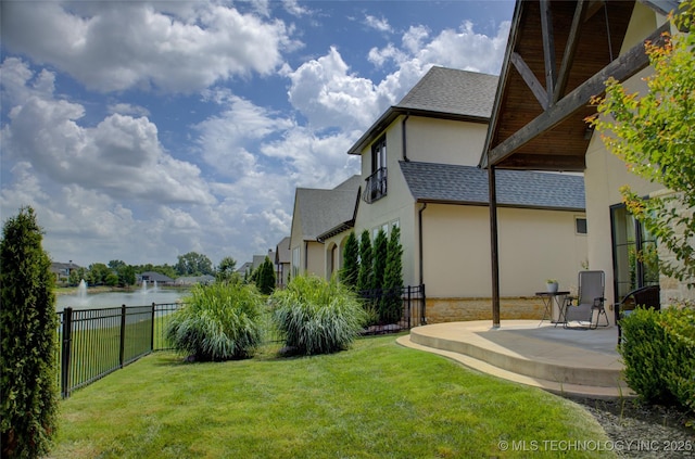 4401 S Yellow Pine Ave, Broken Arrow, OK 74011 - view of yard featuring a water view and a patio area
